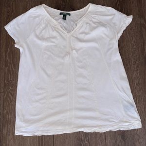 Ralph Lauren top w/ embroidered accents and tie